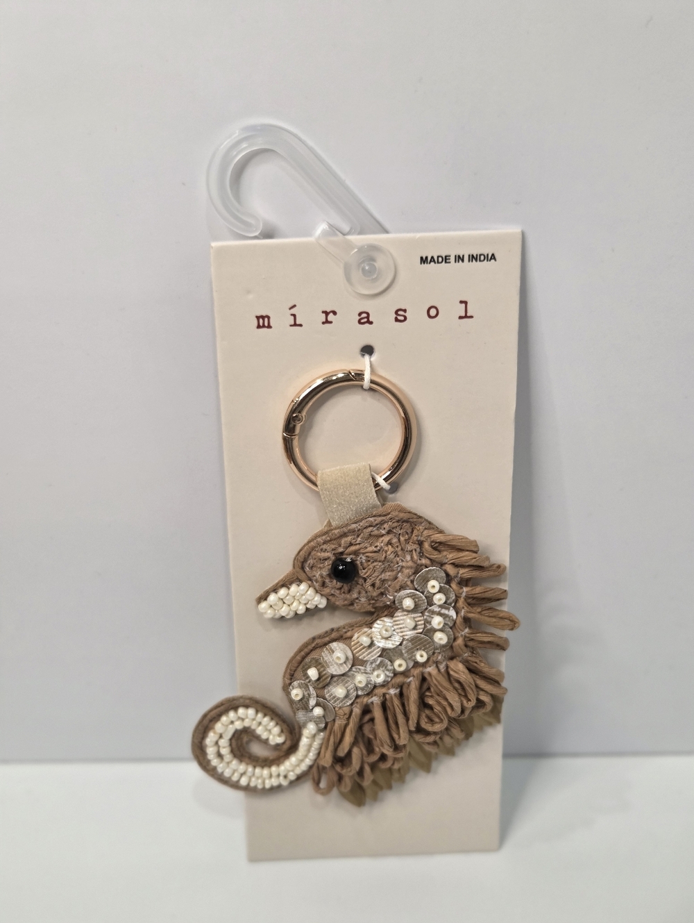 🤎🔹️mirasol🔹️"Uk Tk Maxx "  Beaded Seahorse Keychain - Brown